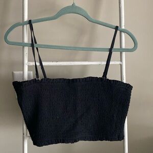 NWT American Eagle Black Back Tied Crop Top Size L